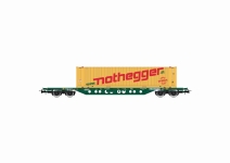 Rivarossi HR6613 - H0 - Containertragwagen Sgnss, 45` Container Nothegger, CEMAT, Ep. VI